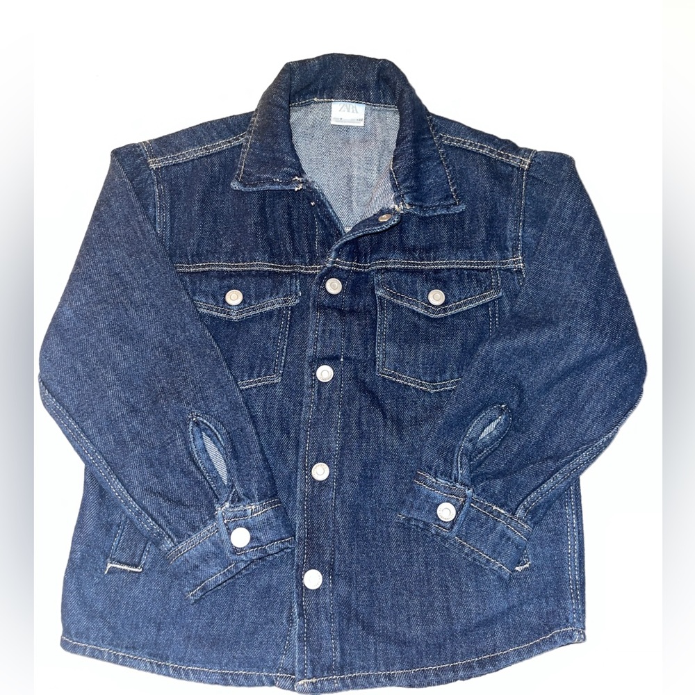 Zara boys denim button up shirt size 7.